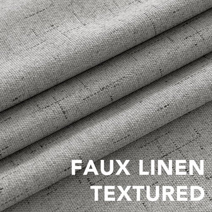 H.VERSAILTEX Linen Blackout Curtains 72 Inches Long 100% Blackout Thermal Insulated Textured Linen Look Curtain Draperies Anti-Rust Grommet, Energy Saving with White Liner, 2 Panels, Dove Gray