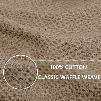 Homaxy Kitchen Dish Cloths - 100% Cotton Waffle Weave, Ultra Soft & Absorbent, 12x12 Inches, 8-Pack, Tan