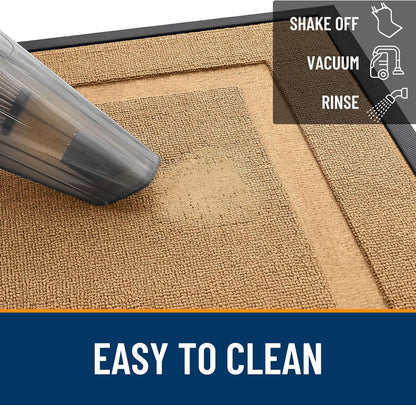OLANLY Waterproof Front Door Mat - All-Season Indoor/Outdoor Doormat, Easy Clean, 29.5x17, Butter Yellow