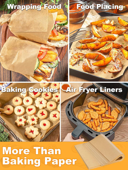 SMARTAKE Non-Stick Parchment Paper Baking Sheets - 200 Pcs, 12x16 Inches for Baking, Grilling & Steaming