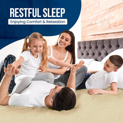 Utopia Bedding Twin Size Mattress Protector - Waterproof Terry Cover, Soft & Breathable, 15" Deep Pockets | Beige