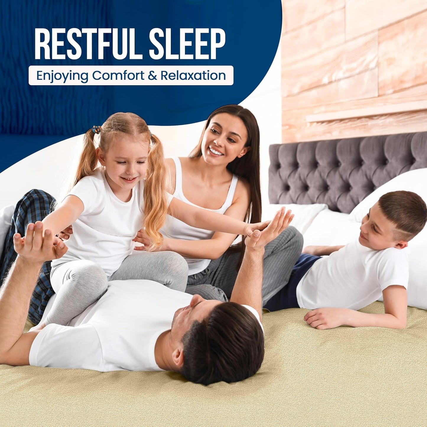 Utopia Bedding Twin Size Mattress Protector - Waterproof Terry Cover | Soft, Breathable & Deep Pocket 15" (Beige)