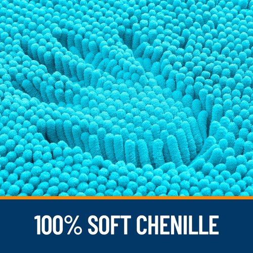 OLANLY Bathroom Rugs 36x24, Extra Soft Absorbent Chenille Bath Rugs, Rubber Backing Quick Dry, Machine Washable Bath Mats for Bathroom Floor, Tub and Shower, Home Decor Accessories, Aqua Sky