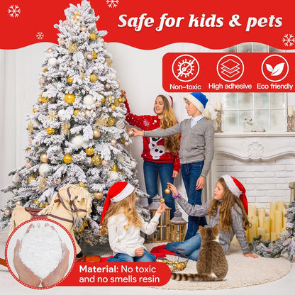 QZYL Christmas Tree Flocking Powder - 5Lbs Self-Adhesive Fake Snow for Holiday Decor | White Snow Flock
