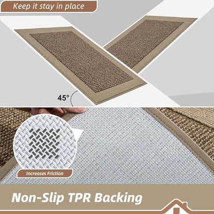 BEQHAUSE Indoor Door Mat - Non-Slip, Washable Dirt Trapper Rug | 20" x 32", Taupe Color