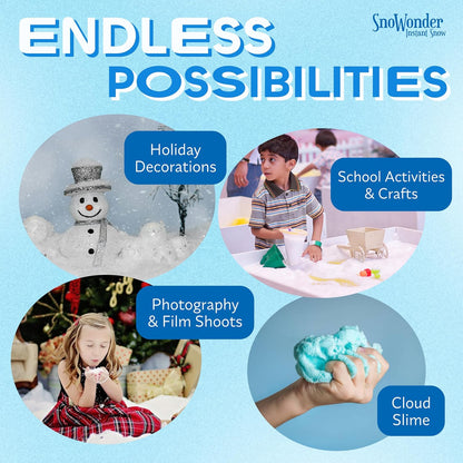 SnoWonder Instant Snow | Create 36 Gallons of Realistic Artificial Snow for Fun & Cloud Slime