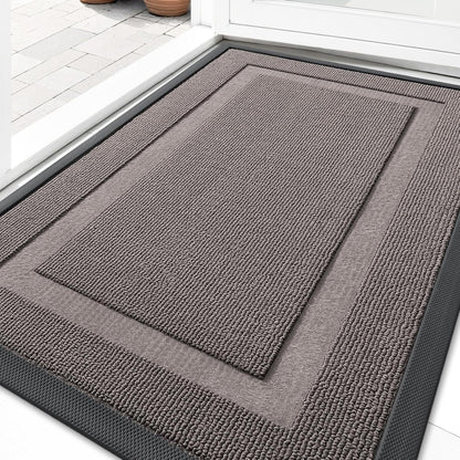 OLANLY Indoor Outdoor Front Door Mat - Waterproof All-Weather Doormat, Easy Clean, 29.5x17, Taupe