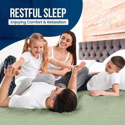 Utopia Bedding Waterproof Mattress Protector Queen Size (Pack of 14), Premium Terry Mattress Cover 200 GSM, Breathable, Fitted Style with Stretchable Pockets (Sage)
