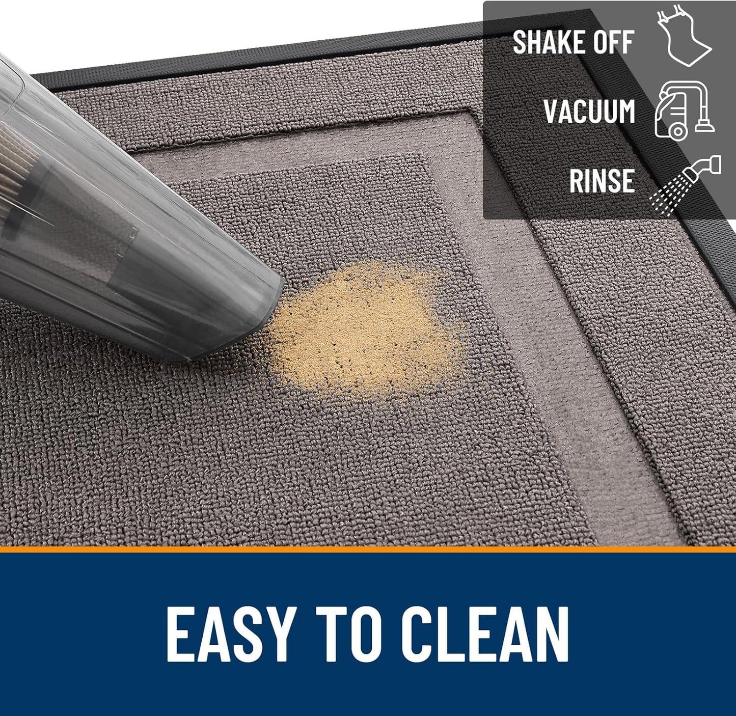 OLANLY Indoor Outdoor Doormat - Waterproof, All-Season Natural Rubber, Easy Clean | 33x21, Taupe