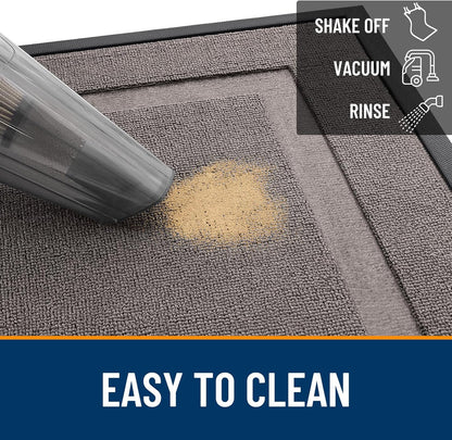 OLANLY Indoor Outdoor Doormat - Waterproof, All-Season Natural Rubber, Easy Clean | 33x21, Taupe