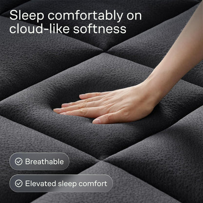 Niagara Ultra Soft Queen Size Mattress Topper - Bamboo Viscose Pillow Top for Back Pain Relief | Naturally Cooling, Black