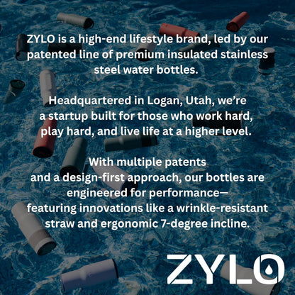 Zylo 24oz Stainless Steel Tumbler | Insulated, Spill-Proof Lid & Straw Compatible - Pink Algae