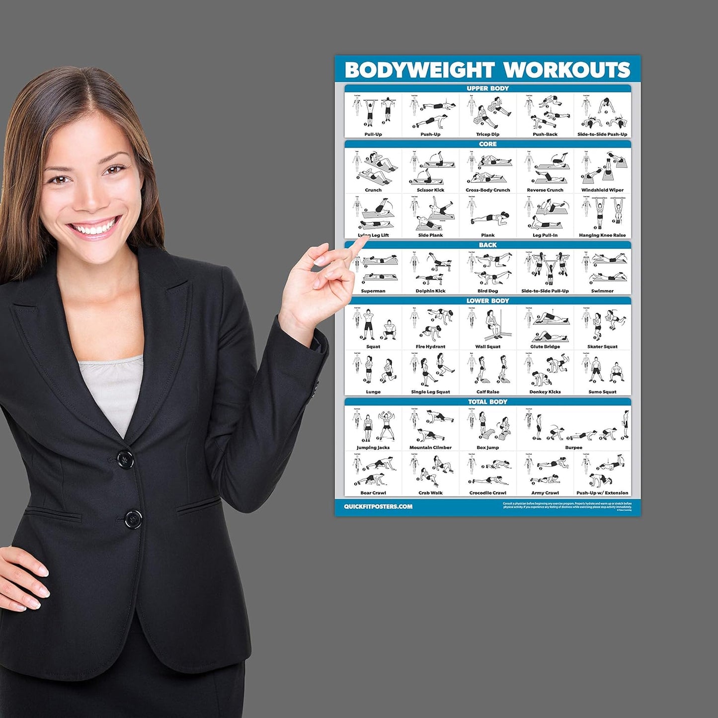 Palace Learning Bodyweight Workout Poster - Laminated Calisthenics Routine Chart | 18" x 24"