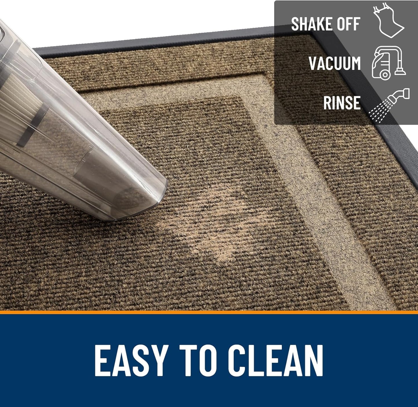OLANLY Waterproof Front Door Mat - All-Season, Fade Resistant, Easy Clean | 71x47, Brown