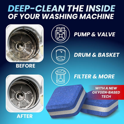 Washing Machine Cleaner Pro Tablets for Pet Owners - 28 Pack, Front & Top Load Washer Deep Cleaning, Septic Tank Safe, HE Support, Remove Stubborn Pet Hair, Eliminates Smells, Prevents Dander Build-up