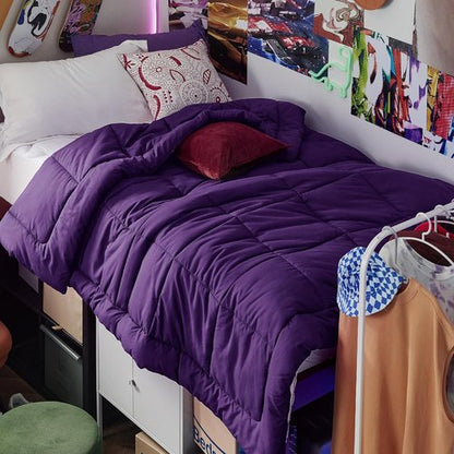 Bedsure Comforter Duvet Insert - Twin Size Quilted Down Alternative Bedding | All-Season GentleSoft Blanket, Purple 88 x 68 Inches