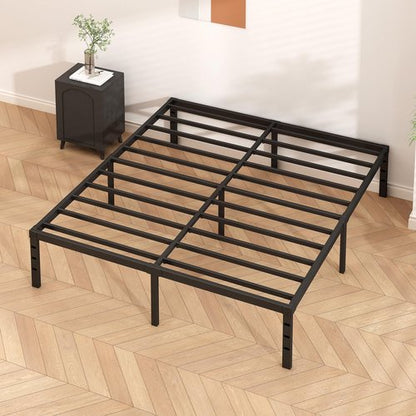 HLIPHA Metal Platform Bed Frame 16 Inch Tall,No Box Spring Needed,King Size Bed with Heavy Duty Strong Support Slats,Easy to Assemble,Black
