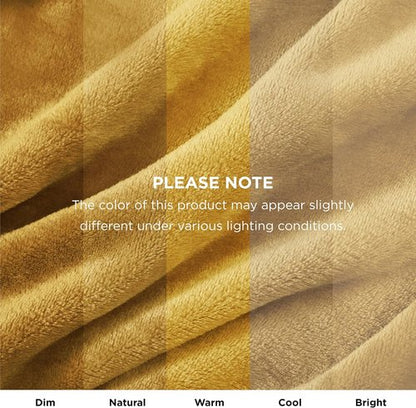 Bedsure GentleSoft Fleece Blanket - King Size Gold Yellow, Soft & Lightweight Plush Microfiber, 108x90 Inches