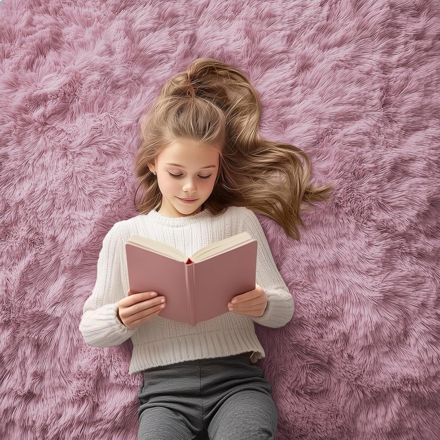 OLANLY 2x8 Soft Fluffy Machine Washable Runner Rug - Ideal for Hallways, Bedrooms & Nurseries | Blush Color