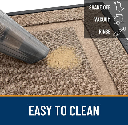OLANLY Waterproof All-Season Front Door Mat - Sturdy Natural Rubber, Easy Clean | 33x21 Mocha