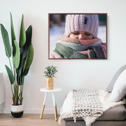 P&L ART Personalized Canvas Prints - Transform Photos into Stunning Wall Art | 12x16 Walnut Framed Decor