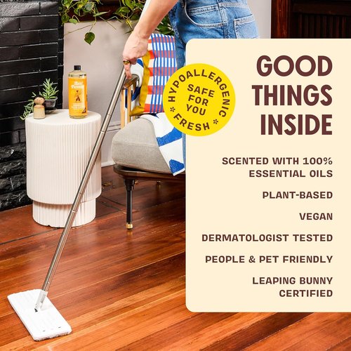 Aunt Fannie's Hardwood Floor Cleaner - Vinegar-Free Plant-Based Solution | Bright Lemon Scent, 32 oz (Pack of 3)