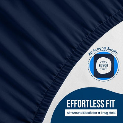 Utopia Bedding Waterproof Mattress Protector Full Size (Pack of 14), Premium Terry Mattress Cover 200 GSM, Breathable, Fitted Style with Stretchable Pockets (Navy)