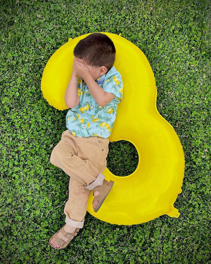Yellow 3 Balloon - 40 Inch Number Balloon for 3rd Birthday Decorations | Kids & Women Party Supplies