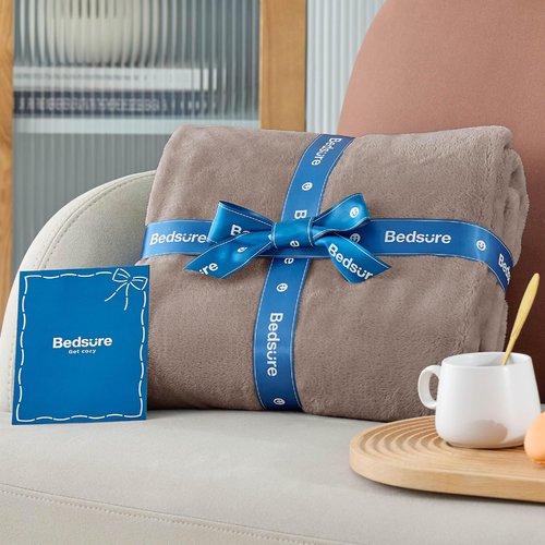 Bedsure GentleSoft Fleece Blankets Twin Size Mocha Brown - 300GSM Lightweight Plush Fuzzy Cozy Soft Blanket for Bed, Sofa, Couch, Travel, Camping, 60x80 inches