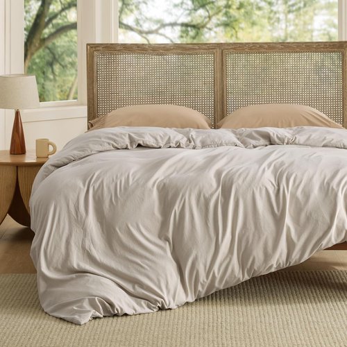 Bedsure Duvet Cover - King Size Extra Soft Prewashed Cotton-Like Polyester | 104x90 Inches with Zipper Closure