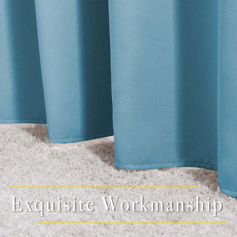 NICETOWN Room Darkening Curtain Panels - Window Treatment Thermal Insulated Grommet Light Blocking Curtains Drapes for Bedroom/Home Office (2 Panels, 46 by 54, Teal Blue)