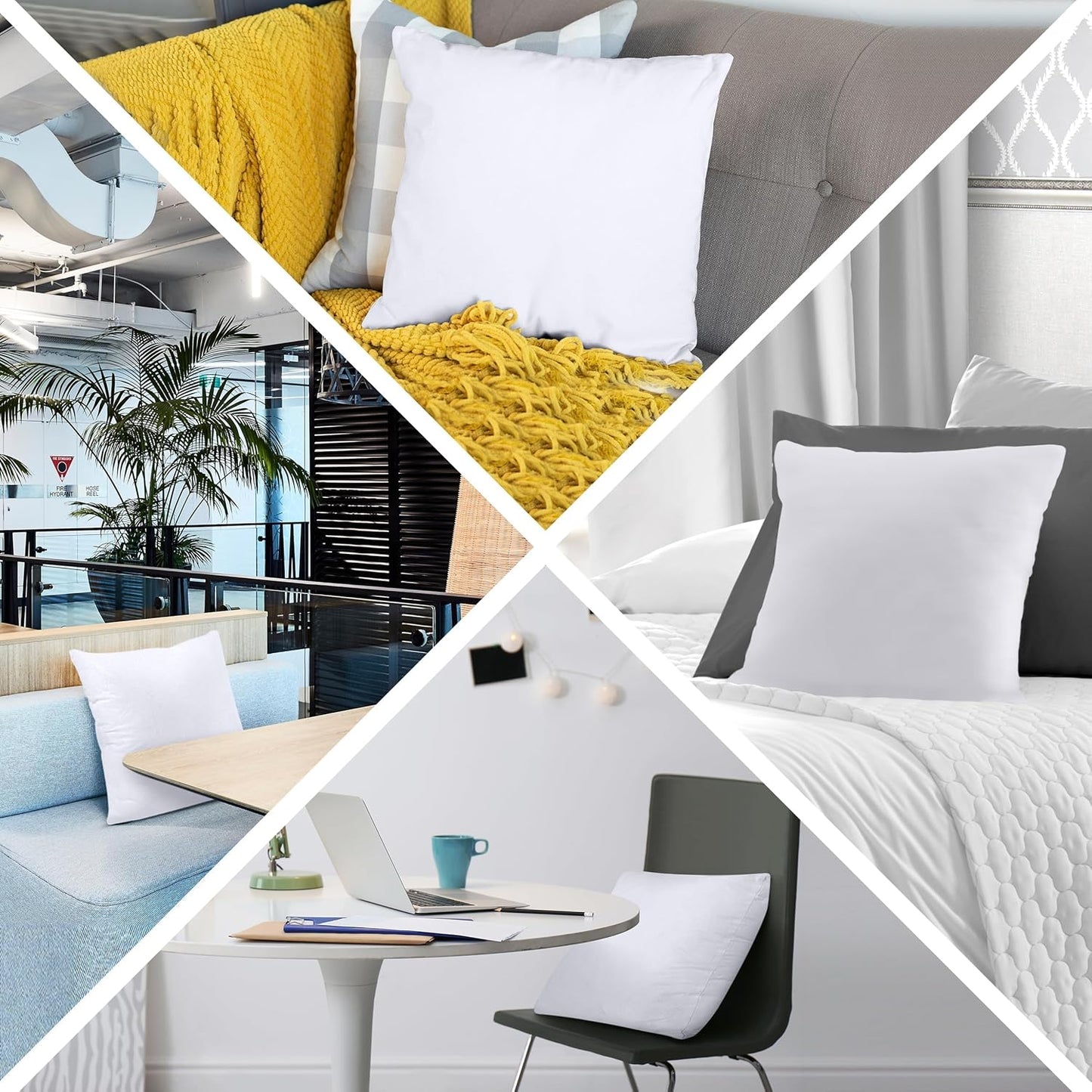 Utopia Bedding Throw Pillow - Fluffy 16 x 16 Inches Down Alternative Cushion in White | Perfect for Bed, Sofa & Couch