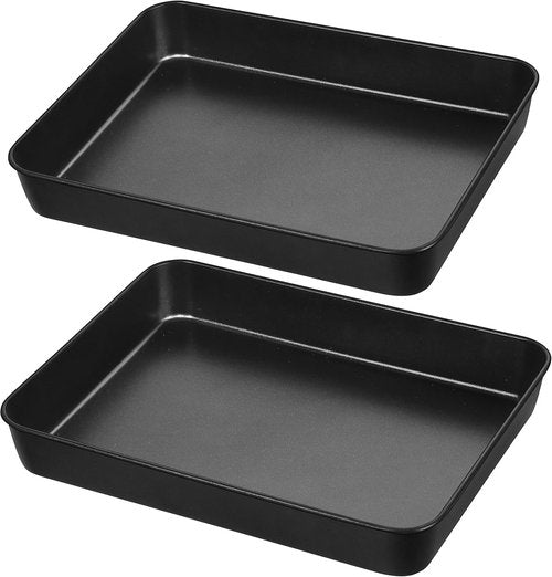 Herogo Non-Stick Deep Baking Pan Set - 2 Rectangular 8 X 10.5 Inch Bakeware for Cakes & Lasagna