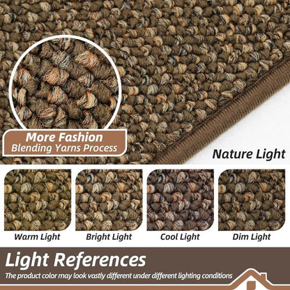 BEQHAUSE Dirt Trapper Door Mat - Non-Slip, Washable Entryway Rug | 17" x 30", Brown, Low Profile Design