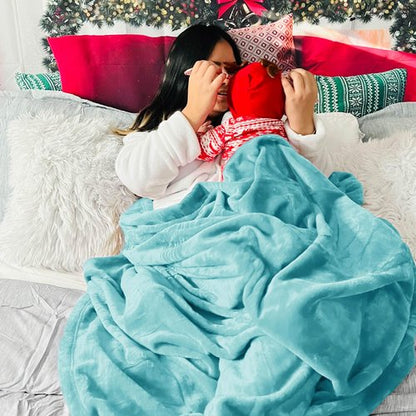 Bedsure GentleSoft Fleece King Size Blankets for Bed River Blue - Soft Lightweight Plush Cozy Fuzzy Luxury Microfiber, 108x90 inches