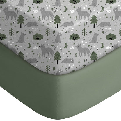 Yoofoss Fitted Baby Crib Sheets - Super Soft Microfiber 2 Pack for Standard Crib & Toddler Mattress | 28x52x8in (Fox)