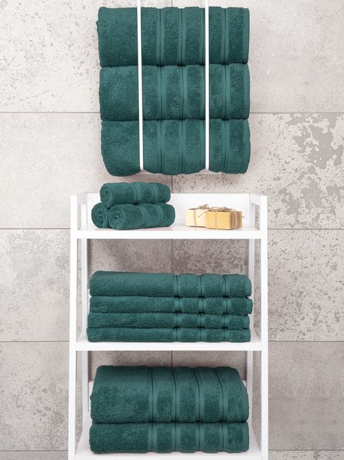 American Soft Linen Luxury 4 Piece Bath Towel Set, 600 GSM 100% Cotton Turkish Bath Towels for Bathroom, 27x54 in Extra Large Bathroom Shower Towels, Teal