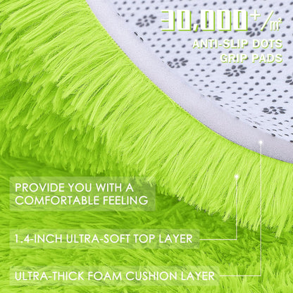 OLANLY Soft Fluffy Shaggy Runner Rugs - Machine Washable Indoor Carpet for Hallway & Bedroom | Lime Green