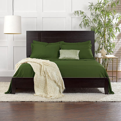 Pure Bamboo Twin Sheets - 100% Organic Viscose Bed Sheet Set, Luxuriously Soft & Cooling (Twin, Pesto)