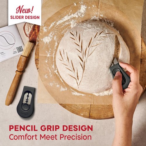 KNEADACE Magnetic Bread Lame - Professional Dough Scoring Tool with Extractable Blade & 5 Razor Blades