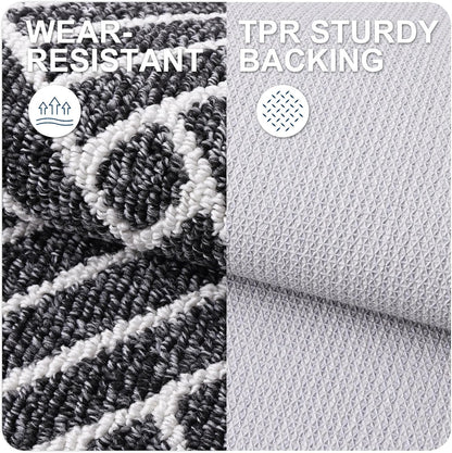 OLANLY Indoor Door Mat - Dirt Resistant & Absorbent | Non-Slip Rubber Backing, 32x20 Inch, Black