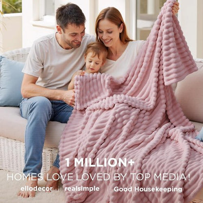Bedsure GentleSoft Pink Fleece Blanket - Cozy Throw for Couch, Perfect Gift for Women | 60x80 Inches