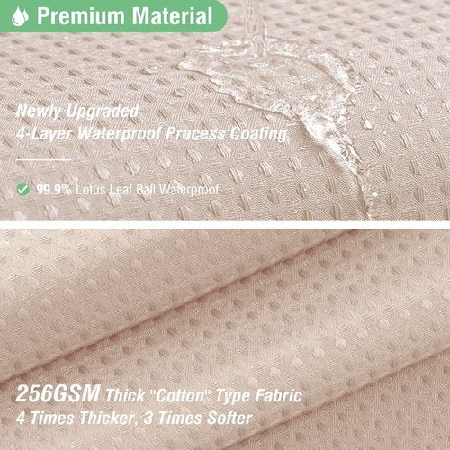 Dynamene Stall Shower Curtain - 60 inch Waffle Weave Heavy Duty Thick Fabric Shower Curtains for Bathroom, Weighted Hotel Spa Luxury Cloth Bath Curtain Set with 10 Plastic Hooks, 60x72, Rose