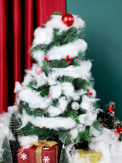 Riakrum Fake Snow | Fluffy Artificial Cotton Decor for Winter Mantle | 60g Indoor Christmas Decoration