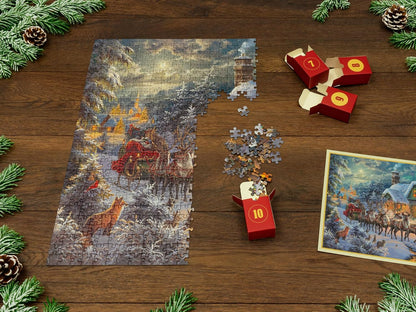 Abraham Hunter Jigsaw Puzzle Advent Calendar 2025 - 1008 Pieces, 24 Boxes, Festive Holiday Countdown Gift