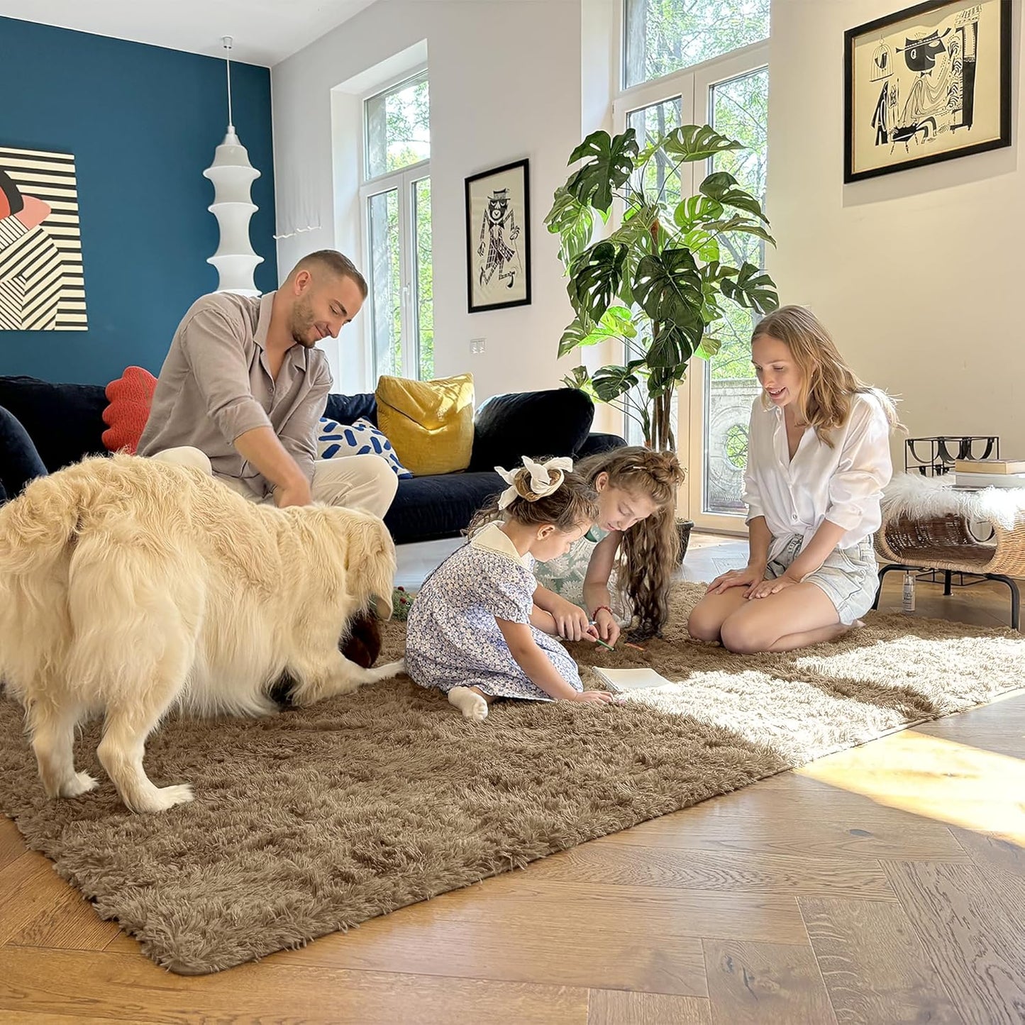 OLANLY Machine Washable 2x6 Runner Rug - Soft Fluffy Shaggy Design for Bedroom & Hallway | Taupe Indoor Carpet