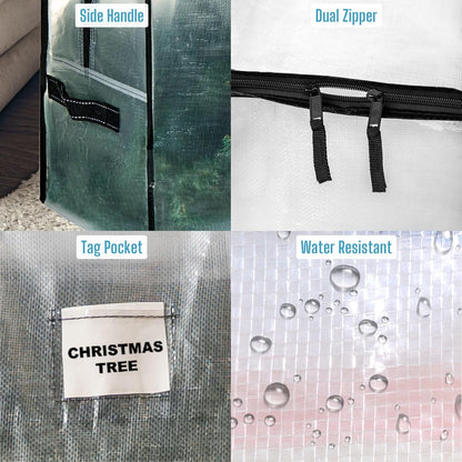 VENO Clear Christmas Wreath & Tree Storage Bags - 6 Pack for Wreaths, Tree & Wrapping Paper