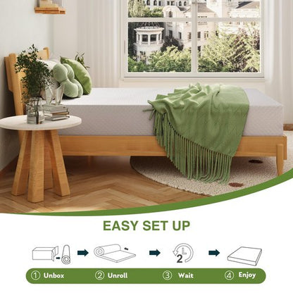 EGOHOME King Size Memory Foam Mattress, 12 Inch Bed Mattress in a Box with Cooling Green Tea Gel, Relieve Pressure with Medium Firm Support, CertiPUR-US Certified, 80''L x 76''W, White