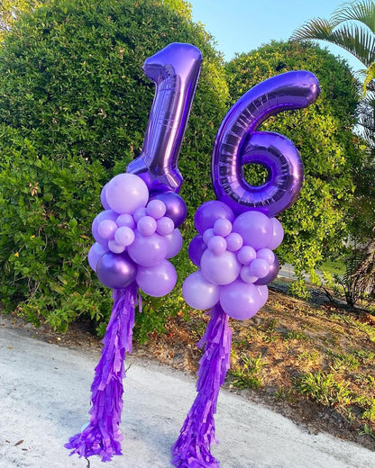 Skiennix Giant Number 1 Balloon - 40 Inch Purple Birthday Decoration for First Birthday Party