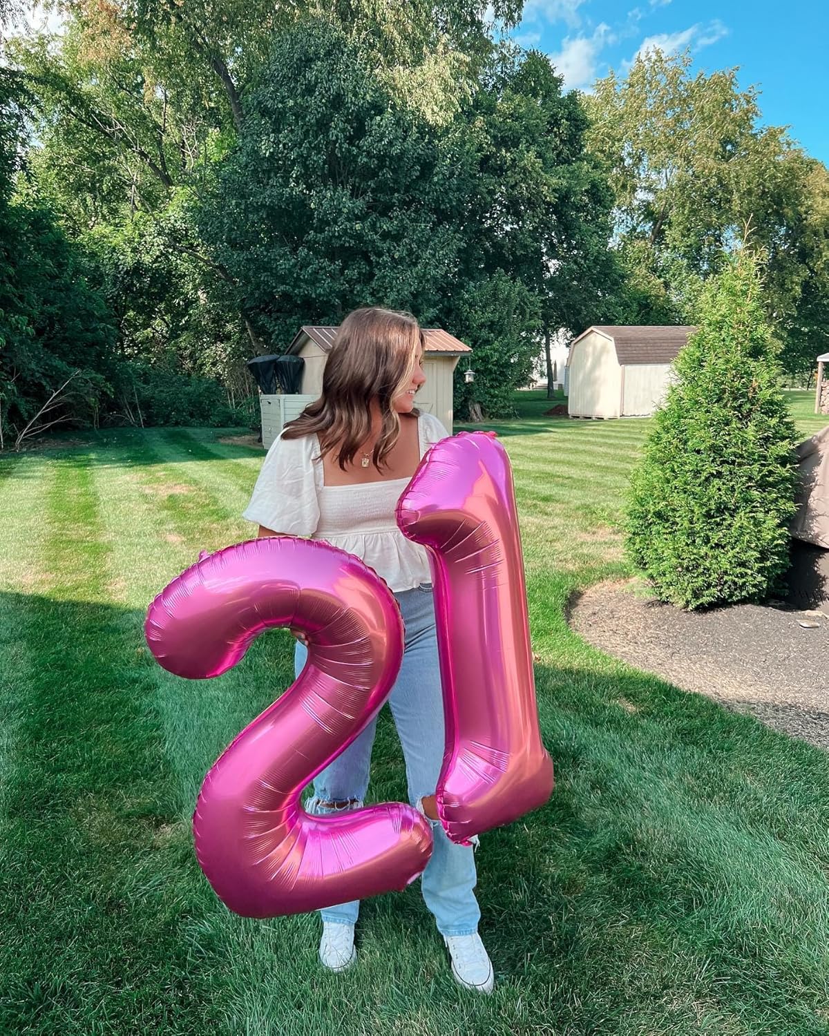 Regine Switzerland Number 4 Balloon - 40 Inch Pink Birthday Decoration for Girls' 4th Party